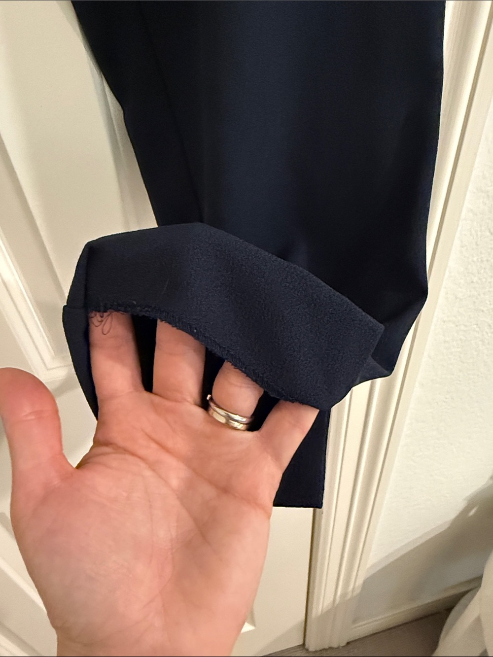 Navy Drawstring Trousers - Picture 5 of 5